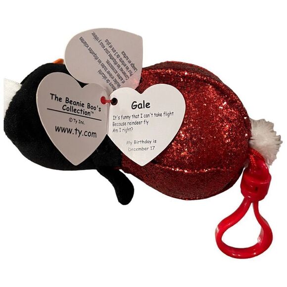 Ty Beanie Boos Gale the Penguin 2019 Christmas Plastic Key Clip Plush Clip On Pl - Picture 5 of 10